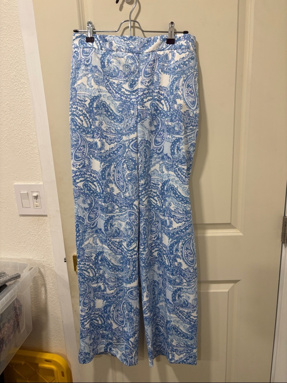 Rachel Zoe Blue and White Paisley Palazzo Pants